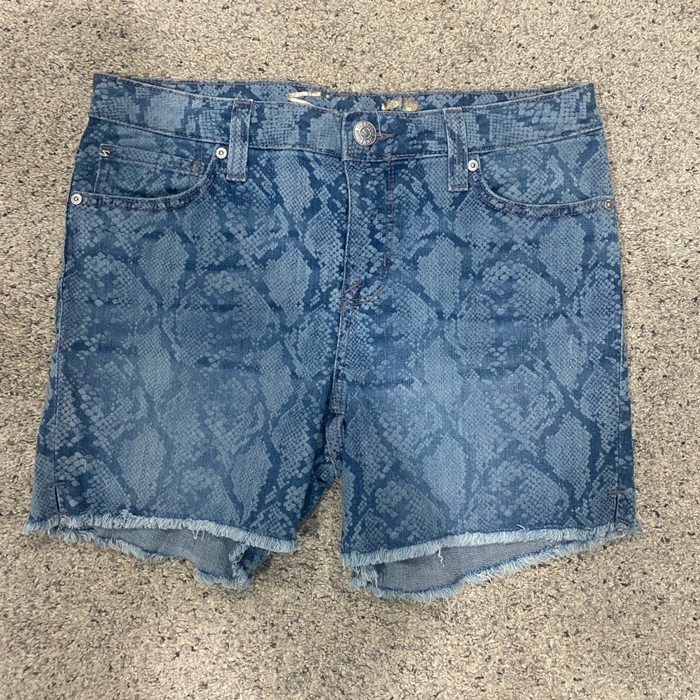 Seven Jeans Snake Print Denim shorts